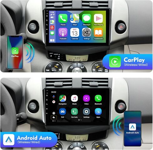 ستيريو سيارة 2+32G 9 بوصة Android 12 لسيارة Toyota RAV4 2006-2012 IPS شاشة لمس راديو السيارة مع WiFi 6 Carplay & Android Auto Support Backup Camera GPS FM Navi Bluetooth 5.4 SWC in Kuwait