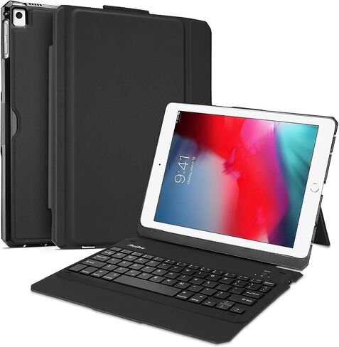 ProCase Keyboard Case for iPad 9.7 2018/2017 (Old Model), Slim Multi Angle Stand Cover Case with Detachable Wireless Keyboard for iPad 9.7 6th / 5th Gen -Black in Saudi Arabia