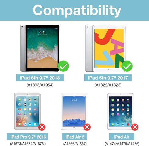 ProCase Keyboard Case for iPad 9.7 2018/2017 (Old Model), Slim Multi Angle Stand Cover Case with Detachable Wireless Keyboard for iPad 9.7 6th / 5th Gen -Black in Saudi Arabia