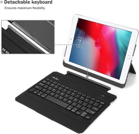 ProCase Keyboard Case for iPad 9.7 2018/2017 (Old Model), Slim Multi Angle Stand Cover Case with Detachable Wireless Keyboard for iPad 9.7 6th / 5th Gen -Black in Saudi Arabia