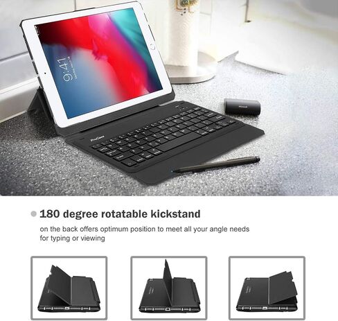 ProCase Keyboard Case for iPad 9.7 2018/2017 (Old Model), Slim Multi Angle Stand Cover Case with Detachable Wireless Keyboard for iPad 9.7 6th / 5th Gen -Black in Saudi Arabia