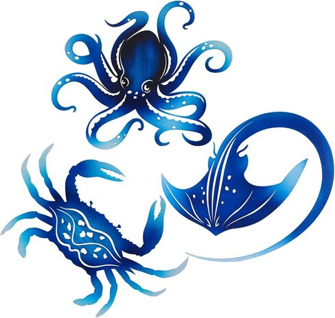 TERKEPT Metal Ocean Wall Sculptures Outdoor Metal Sea Star Conch Wall Art Decor Pool Garden Patio Bathroom Yard Farmhouse Fence Deck in Kuwait