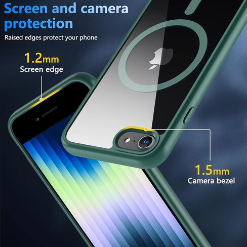 حافظة BESINPO المغناطيسية لهاتف iPhone SE 2022/SE 2020/8/7، مع واقي شاشة من الزجاج المقوى، [متوافقة مع MagSafe]، غطاء عسكري مقاوم للصدمات لهاتف iPhone SE 3/SE 2/8/7 مقاس 4.7 بوصة، أسود in Saudi Arabia