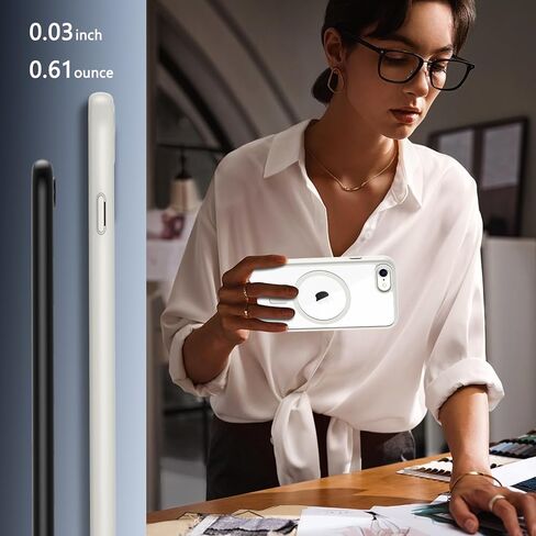 حافظة BESINPO المغناطيسية لهاتف iPhone SE 2022/SE 2020/8/7، مع واقي شاشة من الزجاج المقوى، [متوافقة مع MagSafe]، غطاء عسكري مقاوم للصدمات لهاتف iPhone SE 3/SE 2/8/7 مقاس 4.7 بوصة، أسود in Kuwait