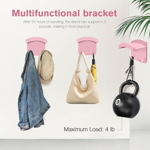 Headphone Stand,Wall-Mounted Headphone Holder,Headset Hook,Dual Hook Design,Compatible with Most Headphones and Gaming Headsets,Can be Fixed on Walls,Table Legs, and Computer Towers(Pink) in Saudi Arabia