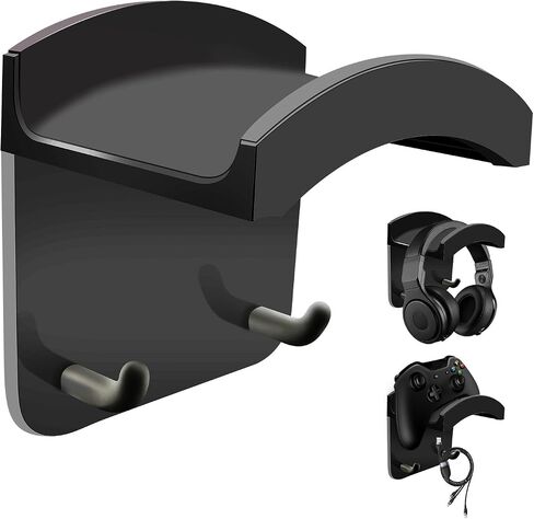 Headphone Stand,Wall-Mounted Headphone Holder,Headset Hook,Dual Hook Design,Compatible with Most Headphones and Gaming Headsets,Can be Fixed on Walls,Table Legs, and Computer Towers(Pink) in Saudi Arabia