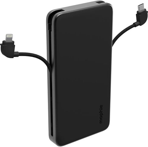 Mophie Powerstation Plus 10,000mAh Power Bank - Has Integrated USB-C and Lightning Cables, Fast Charging for Smartphones, Tablets, and iPhones in Saudi Arabia