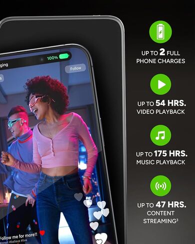 Mophie Powerstation Plus 10,000mAh Power Bank - Has Integrated USB-C and Lightning Cables, Fast Charging for Smartphones, Tablets, and iPhones in Saudi Arabia