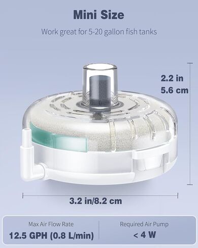 Pawfly Mini Aquarium Sponge Filter, Small Fish Tank Internal Filter with Foam and Air Stone Submersible Bio Sponge Filter for Fish Tanks up to 5 Gallon (Air Pump Not Included) in Saudi Arabia