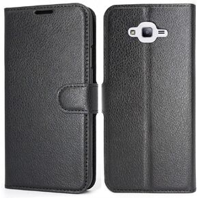 Samsung Galaxy J7 2018 Case Wallet, Galaxy J7 Star/Crown/Refine/Top/Aura Case Cover Black for Men with Card Holder Kickstand Slim PU Leather Flip Protective Case for Samsung Galaxy J7 2018