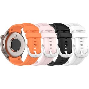FitTurn 4 Pack Watch Band Intended for Amazfit Balance Wrist Strap, Soft Silicone Replacement Watch Band Adjustable Wristband for Huami Amazfit Balance Watchband for Men Women