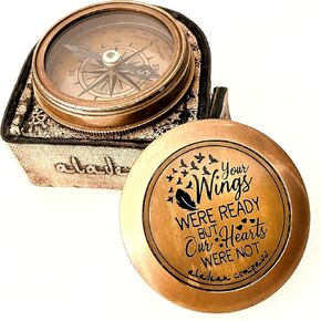 Memorial Gift for Condolence | Bereavement Sympathy Gift in Loving Memory of - Loss of Mother Father Son Daughter Loved One Grief - Remembrance Keepsake Gift Engraved Compass