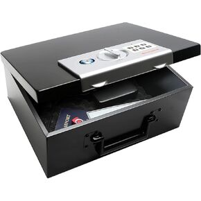 Honeywell Safes & Door Locks - Hideable Money Safe Box with Carry Handle - Fire Resistant Safe Document Box for Home - Metal Box with Digital Lock for Personal Items, Jewelry - 0.48-Cu - Black - 6110 in Kuwait