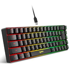 Wired Membrane Gaming Keyboard, 68 Key Keyboard, RGB Gaming Keyboard Compatible with IBM PC Win98SE/Me/2000/XPIVISTA/WIN 7/WIN10 - White