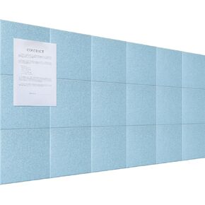 Fulmoon 18 Packs Cork Board Felt Wall Tiles Large Cork Board Alternative 11.81'' x 11.81'' x 0.35'' Felt Wall Tiles with Removable Bulletin Board for Home Class Office Notes Photos(Gray)