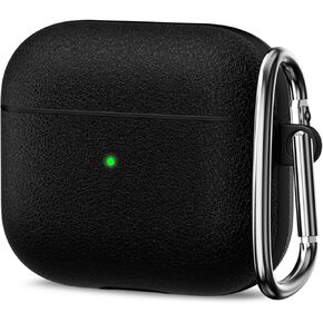 Oakxco Leather Case for Airpods 1st 2nd Generation with Keychain, Vintage Genuine Vegan Leather, Luxury Elegant Thin Slim Soft Airpods Case 1/2 Gen Cover Accessories for Women Men, Dark Brown