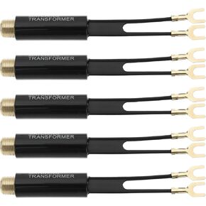 eMagTech 5pcs Matching Transformer UHF VHF FM Matching Transformer Male F Connector Adapter Transformer for TVs Radios A/V Receivers Mini Systems