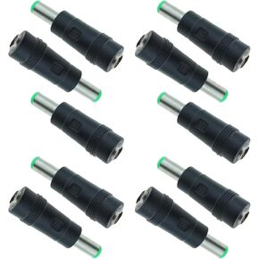 10PCS Power Connector Laptop Power Plug Black Adapter DC Adapter 5.5x2.1 Female to 6.3x3.0 Male