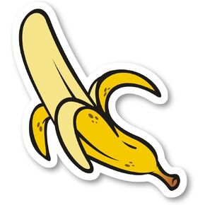 Banana Sticker Fruit Stickers - 3 Pack - Set of 2.5, 3 and 4 Inch Vinyl Laptop Stickers - for Laptop, Phone, Water Bottle, Car & More Decal (3 Pack) S214379-3Pack