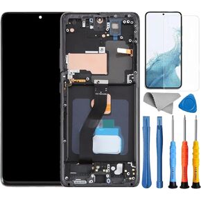 Screen Replacement for Samsung Galaxy S21 Ultra Screen Replacement for Samsung S21 Ultra 5G SM-G998u G998a G998w LCD Display Touch Digitizer Assembly with Tools 6.8 Inch Black with Frame