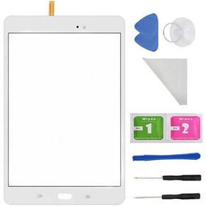 White Touch Flex Cable Screen Glass Lens Repaire Parts for Samsung Galaxy Tab A 8.0 SM-T350 T350 (Not Include LCD) + PreInstalled Adhesive with Device Opening Tool