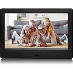 8 Inch Digital Picture Frame, Plug in USB or SD Digital Photo Frame, HD Display with Remote Control, Video and Music Support, Slideshow, Wall Mountable, for Seniors