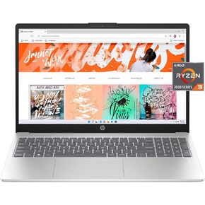 HP 15 Laptop, FHD Display, AMD Ryzen 3 7320U, 8 GB RAM, 256 GB SSD, AMD Radeon Graphics, Windows 11 Home in S Mode, 15-fc0010nr (2023), Silver