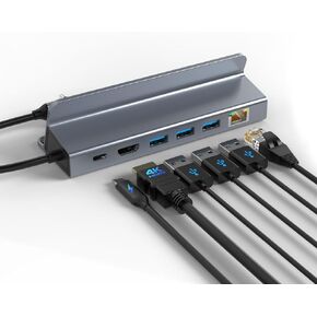 Tiergrade USB C Hub Multiport Adapter, 6 in 1 Hub with 4K HDMI, USB-A 3.0 * 3, Micro USB, Audio and Gigabit Ethernet for MacBook Pro Chromebook Pixel Steam Deck Docking Station in Kuwait