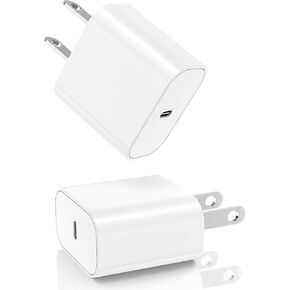iPhone USB C Fast Charger Block, 2Pack 20W USB C Wall Charging Plug, Type C PD Power Adapter Brick Cube Box for Apple iPhone 16/15 Pro Max/15 Pro/14 Pro Max/14 Pro/13/12 Mini/11/XS/XR, iPad Pro