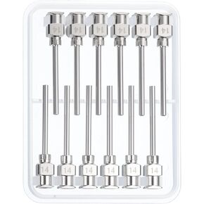PATIKIL 8Ga x 1 Inch Stainless Steel Dispensing Needle Tips, 12Pcs Metal Glue Needle Tube Blunt Tips Luer Lock for Thick Glue Ink Lab, Silver in Saudi Arabia