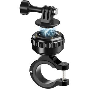 SUREWO Aluminum Magnetic Quick Release Bicycle Handlebar Clamp Mount, Motorcycle Handlebar Clamp Holder Mount Compatible with GoPro Hero 13/12/11/10/9/8/7/6/5 Black,DJI Osmo Action 4/3 and More