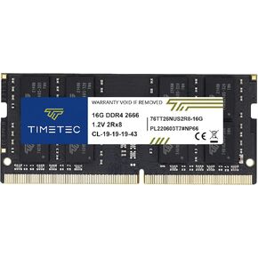 Timetec 16GB DDR4 2666MHz PC4-21300 Non-ECC Unbuffered 1.2V CL19 2Rx8 Dual Rank 260 Pin SODIMM Laptop Notebook PC Computer Memory RAM Module Upgrade (16GB)