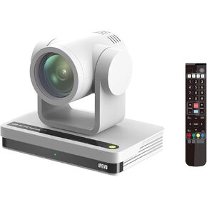 IPEVO VC-Z4K UHD 4K PTZ Camera: 1/2.8" HD CMOS, 12X Optical Zoom, AI AutoTracking, HDMI/USB-C, LAN, PoE. Ideal for Education, Video Conferencing, Church, Live Streaming on YouTube, OBS, Zoom - White