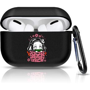Anime Pattern Design for AirPods Pro 2nd Generation Case Cover with Keychain, Cute Anime Compatible with Airpods pro 2 Case, Full Protective Soft Silicone Shockproof Headphone Case