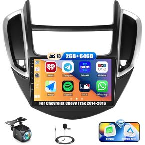 [2+64G] Android 13 Car Stereo for Chevrolet Chevy Trax 2014-2016 with Wireless Apple Carplay&Android Auto,9 Inch Touch Screen Car Radio with Mirror Link Bluetooth FM/RDS WiFi GPS SWC+ Backup Camera