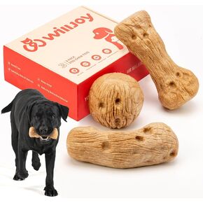 Dog Chew Toys Pine Wood and Nylon Tough Dog Toys for Aggressive Chewers Real Bacon Indestructible Dog Toys to Keep Them Busy in Saudi Arabia