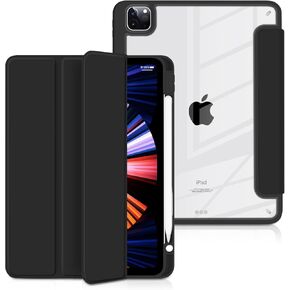 Batianda Hybrid Case for iPad Air 13 inch 2024 iPad Pro 12.9-inch 2022 M2 2021 5th / iPad Pro 12.9" 4th/3rd Gen [Built-in Pencil Holder] Shockproof Cover with Clear Back Shell TPU Bumper,Golden Lotus