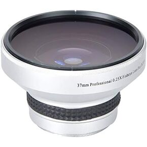 POCREATION 37mm Fisheye Lens, 0.25X Super Fisheye Additional Lens Opteka Fisheye Lens Wide Picture Range for All 37Mm Caliber Camera Lenses, Made of Aluminum Alloy and Optical Glass Material