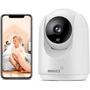 OOSSXX (4 حزم HD 1080P) كاميرا أمان داخلية صوتية ثنائية الاتجاه لمراقبة الأطفال ومراقبة الحيوانات الأليفة تطبيق مجاني، كاميرات PTZ Nanny Cam الذكية اللاسلكية لمراقبة الفيديو المنزلية