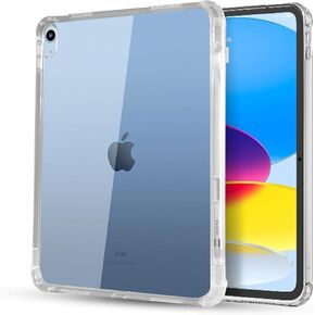 Case for iPad 10th Generation 10.9 inch 2022 with Pencil Holder, Lightweight and Thin, Soft TPU with Raised Air Bumper Drop Protection, Anti-Scratch, Support Apple Pencil (Pro & USB-C), Clear