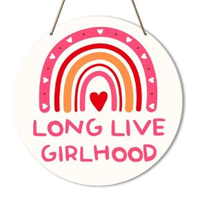Long Live Girlhood Decor, Nursery Baby Girl Room Decor, Newborn Baby Girl Toddler Room Playroom Nursery Wall Decoration, Nursery Baby Gift for Newborn Baby Girl