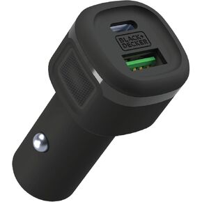 BLACK+DECKER USB C Car Charger, Compact 38W 2-Port, LED Indicator Type C Charger with Power Delivery/Quick Charge, Compatible with iPhone 15 14 13 12 Series, Pixel 3 2 XL, iPad Pro, More