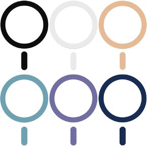 6 Pack Universal Metal Rings Sticker Compatible with MagSafe Magnetic Wireless Charger iPhone 13 12 Pro Mini Max, Ultra-Thin Car Charger Conversion Accessories (NO Magnet), 6 Colors