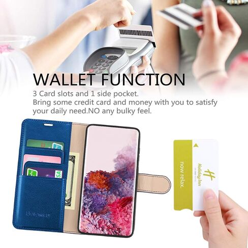 حافظة محفظة Belemay Galaxy S20، حافظة من جلد البقر الطبيعي [RFID Blocking] غطاء قلاب واقٍ مضاد للصدمات، مسند إغلاق مغناطيسي مناسب لهاتف Samsung Galaxy S20 5G (6.2 بوصة)، أزرق in Kuwait