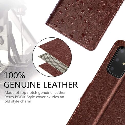 حافظة محفظة Belemay Galaxy S20، حافظة من جلد البقر الطبيعي [RFID Blocking] غطاء قلاب واقٍ مضاد للصدمات، مسند إغلاق مغناطيسي مناسب لهاتف Samsung Galaxy S20 5G (6.2 بوصة)، أزرق in Kuwait