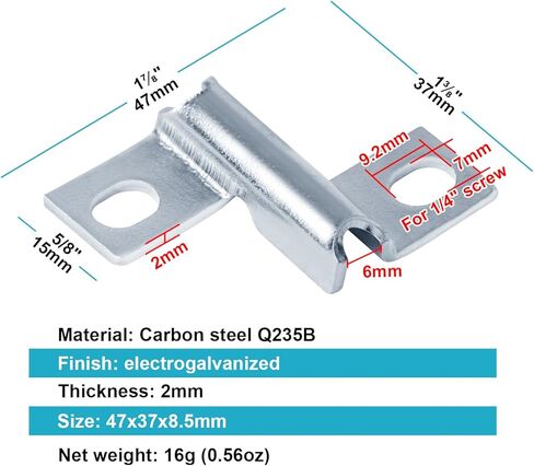 50 حزمة من مشبك الحائط والشماعة المركزية لعلبة الكابلات الشبكية السلكية، مشابك تثبيت على شكل حرف U، وصلة كابل مناسبة لقضيب سلك 4 مم - 6 مم، فولاذ مجلفن in Kuwait