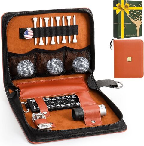 Golf Patriot Fathers Day Dad Gifts for Men from Daughter Son Wife - Golf Accessories Set include Golf Balls, Golf Tees, Golf Club Brush, Golf Ball Clamp, Ball Marker Set, Golf marker Clip & Pens in Saudi Arabia