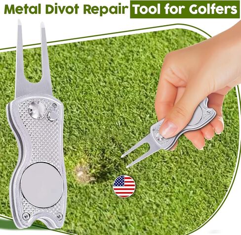 Golf Patriot Fathers Day Dad Gifts for Men from Daughter Son Wife - Golf Accessories Set include Golf Balls, Golf Tees, Golf Club Brush, Golf Ball Clamp, Ball Marker Set, Golf marker Clip & Pens in Saudi Arabia