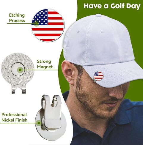 Golf Patriot Fathers Day Dad Gifts for Men from Daughter Son Wife - Golf Accessories Set include Golf Balls, Golf Tees, Golf Club Brush, Golf Ball Clamp, Ball Marker Set, Golf marker Clip & Pens in Saudi Arabia