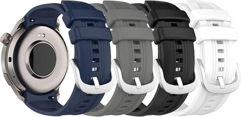 FitTurn 4 Pack Watch Band Intended for Amazfit Balance Wrist Strap, Soft Silicone Replacement Watch Band Adjustable Wristband for Huami Amazfit Balance Watchband for Men Women in Saudi Arabia